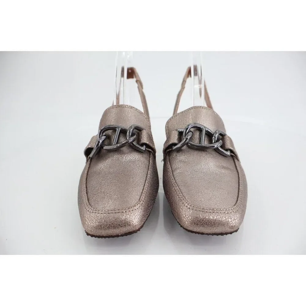Donald Pliner Women's Tegan Slingback Loafer Pumps Size 7.5 Leather Bronze